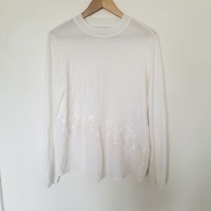 Elle  lace women sweater marshmallow sz L